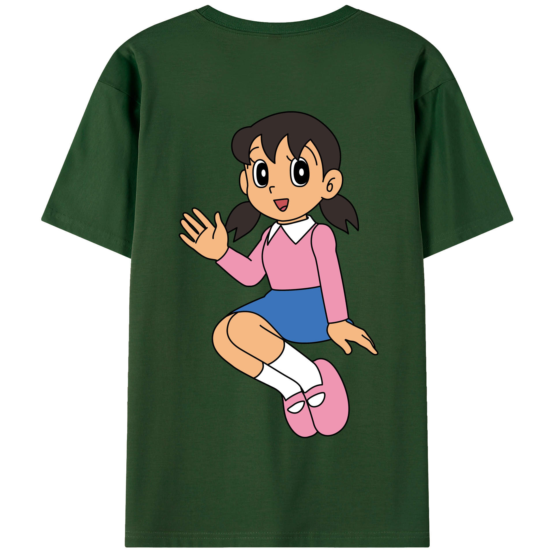 （画像用） ドラえもん みなもと しずか Doraemon Shizuka Minamoto 綿100％半袖Tシャツ（背面プリント）
